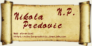 Nikola Predović vizit kartica